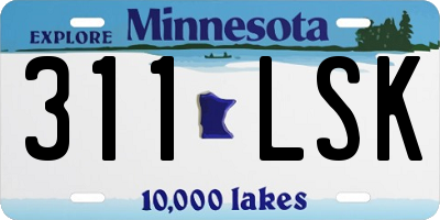MN license plate 311LSK