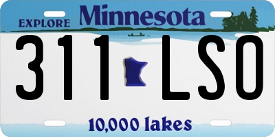 MN license plate 311LSO