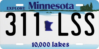 MN license plate 311LSS