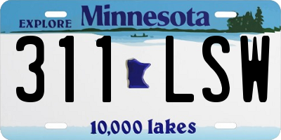 MN license plate 311LSW