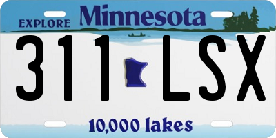 MN license plate 311LSX