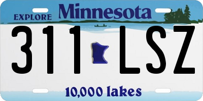 MN license plate 311LSZ