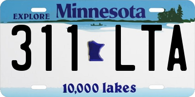 MN license plate 311LTA