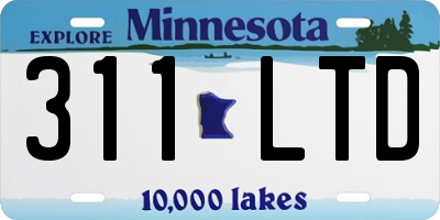 MN license plate 311LTD