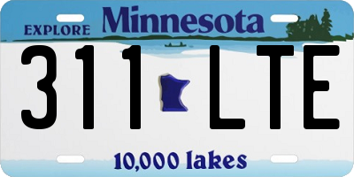 MN license plate 311LTE
