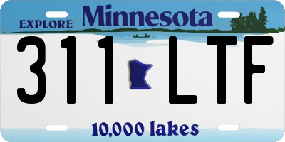 MN license plate 311LTF