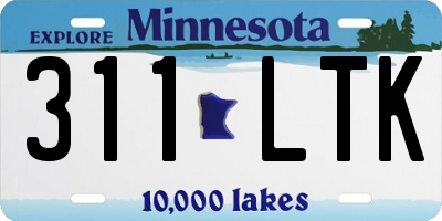 MN license plate 311LTK