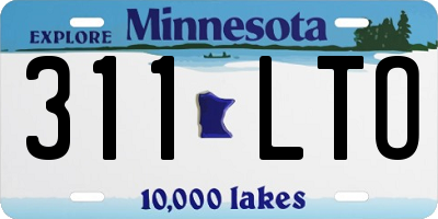 MN license plate 311LTO