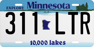 MN license plate 311LTR