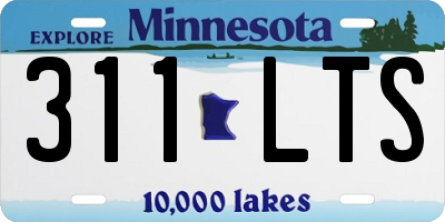 MN license plate 311LTS