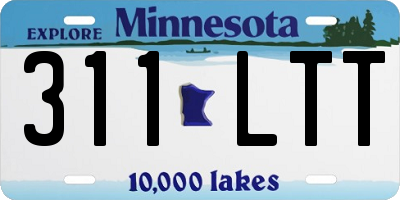 MN license plate 311LTT