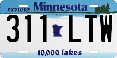 MN license plate 311LTW