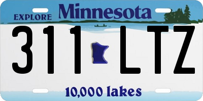MN license plate 311LTZ