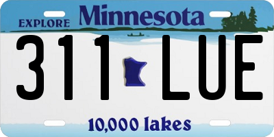 MN license plate 311LUE