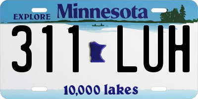 MN license plate 311LUH