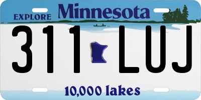 MN license plate 311LUJ