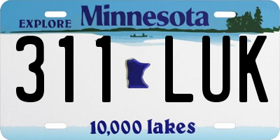 MN license plate 311LUK
