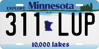 MN license plate 311LUP