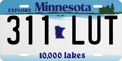 MN license plate 311LUT