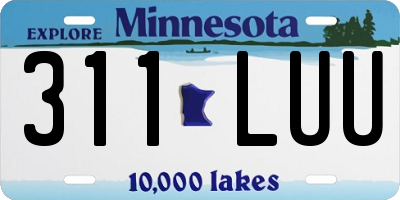 MN license plate 311LUU