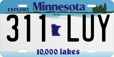 MN license plate 311LUY
