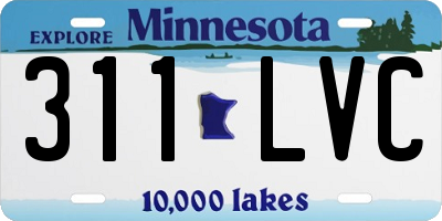 MN license plate 311LVC