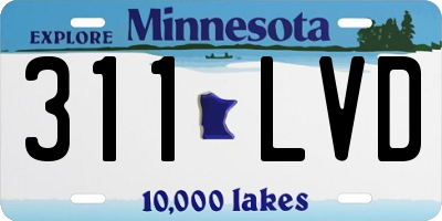 MN license plate 311LVD