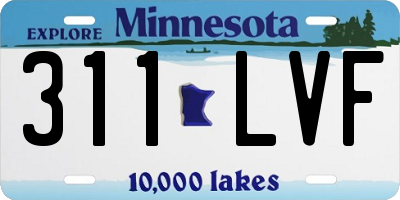 MN license plate 311LVF