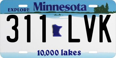 MN license plate 311LVK