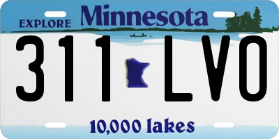 MN license plate 311LVO
