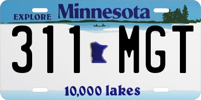 MN license plate 311MGT