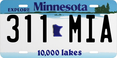 MN license plate 311MIA