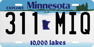 MN license plate 311MIQ