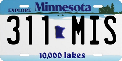 MN license plate 311MIS