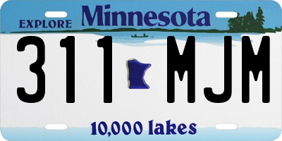 MN license plate 311MJM