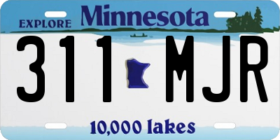 MN license plate 311MJR