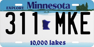 MN license plate 311MKE
