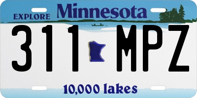 MN license plate 311MPZ