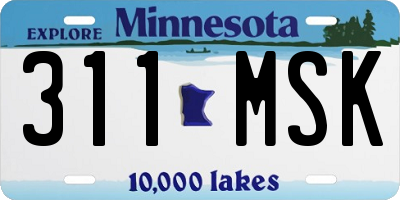 MN license plate 311MSK