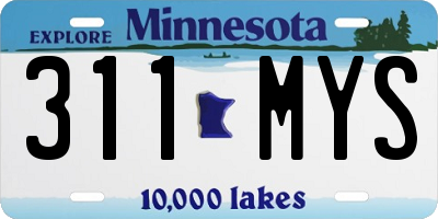 MN license plate 311MYS