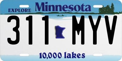 MN license plate 311MYV