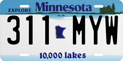 MN license plate 311MYW
