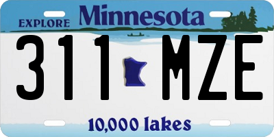 MN license plate 311MZE