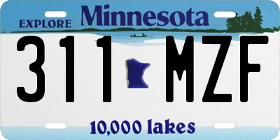 MN license plate 311MZF