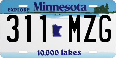 MN license plate 311MZG