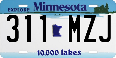 MN license plate 311MZJ