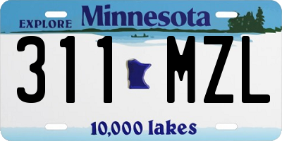 MN license plate 311MZL