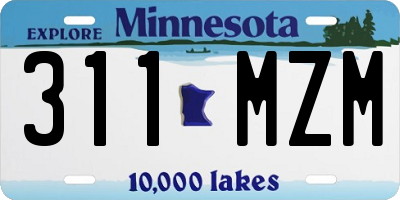 MN license plate 311MZM