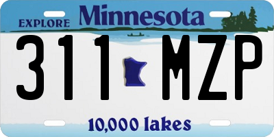 MN license plate 311MZP