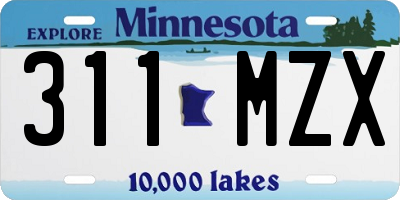 MN license plate 311MZX